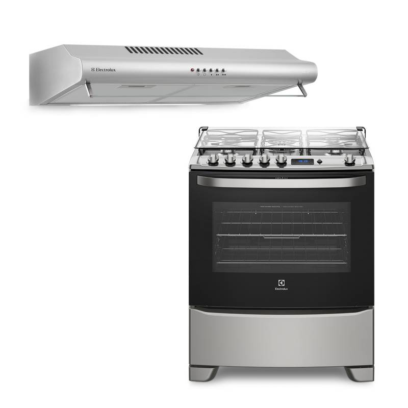 ELECTROLUX - Combo: Cocina a Gas 30 76Rss 5H + Campana Extractora EJSE302TBJS 3 velocidades