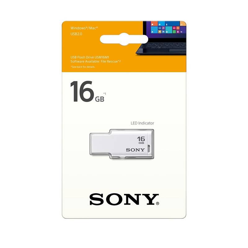 SONY - Memoria USB 16GB Flash Drive Blanco
