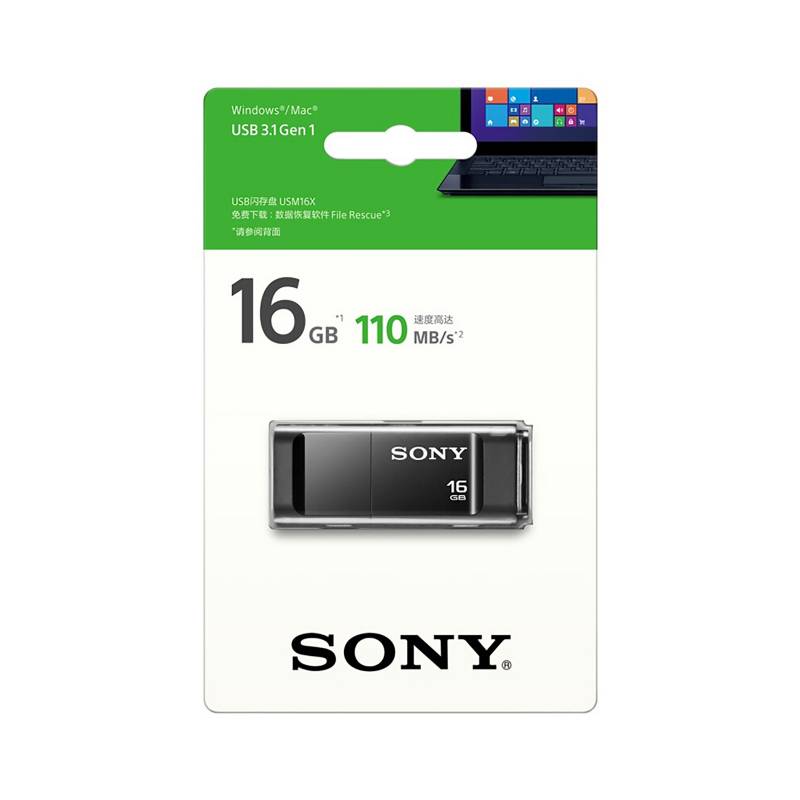 SONY - Memoria USB 16GB 3.0 Flash Drive Negro