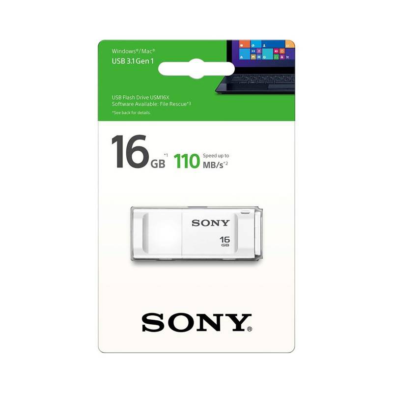 SONY - Memoria USB 16GB 3.0 Flash Drive Blanco