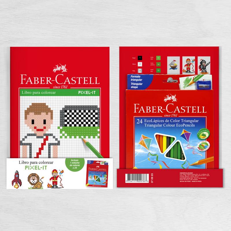 FABER-CASTELL - Libro para Colorear Pixel-it "B" + colores x 24 