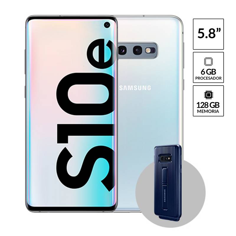 SAMSUNG - Galaxy S10E Blanco + Protective Cover