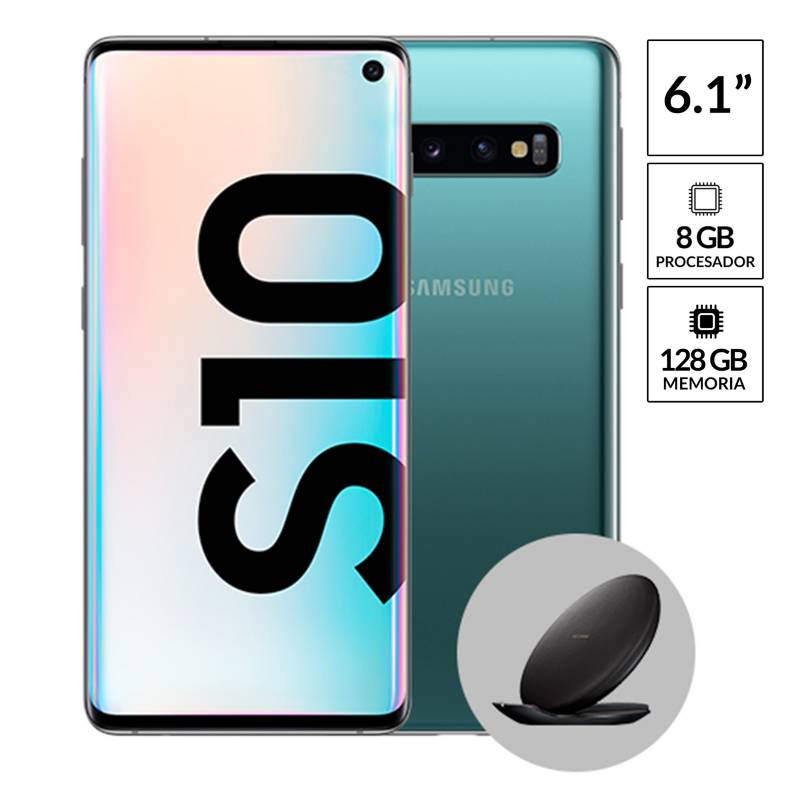SAMSUNG - Galaxy S10 Verde + Wireless Charger Conv.