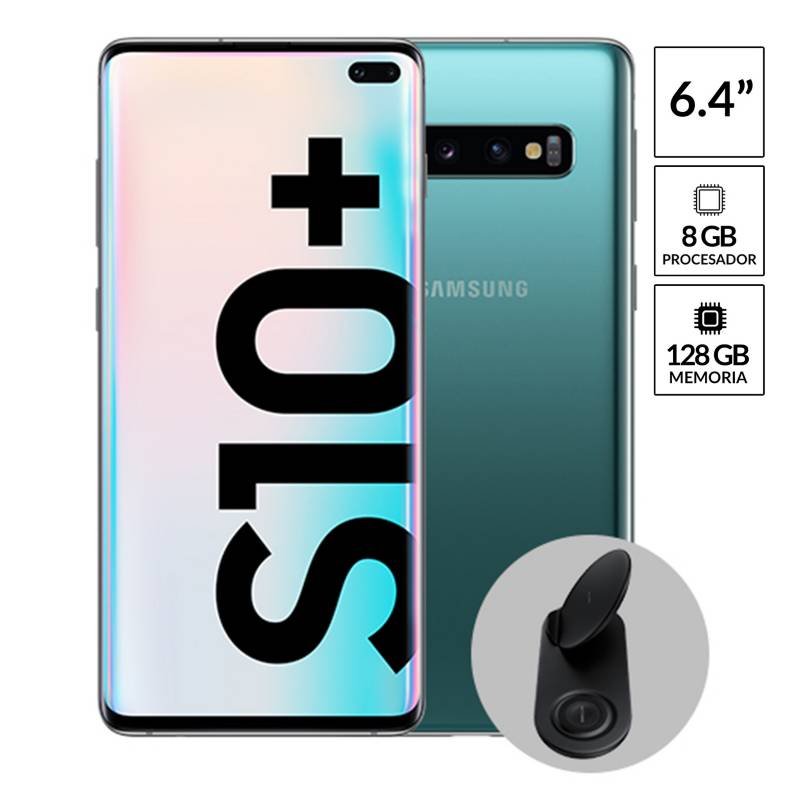 SAMSUNG - Galaxy S10+ Verde + Wireless Charger Duo