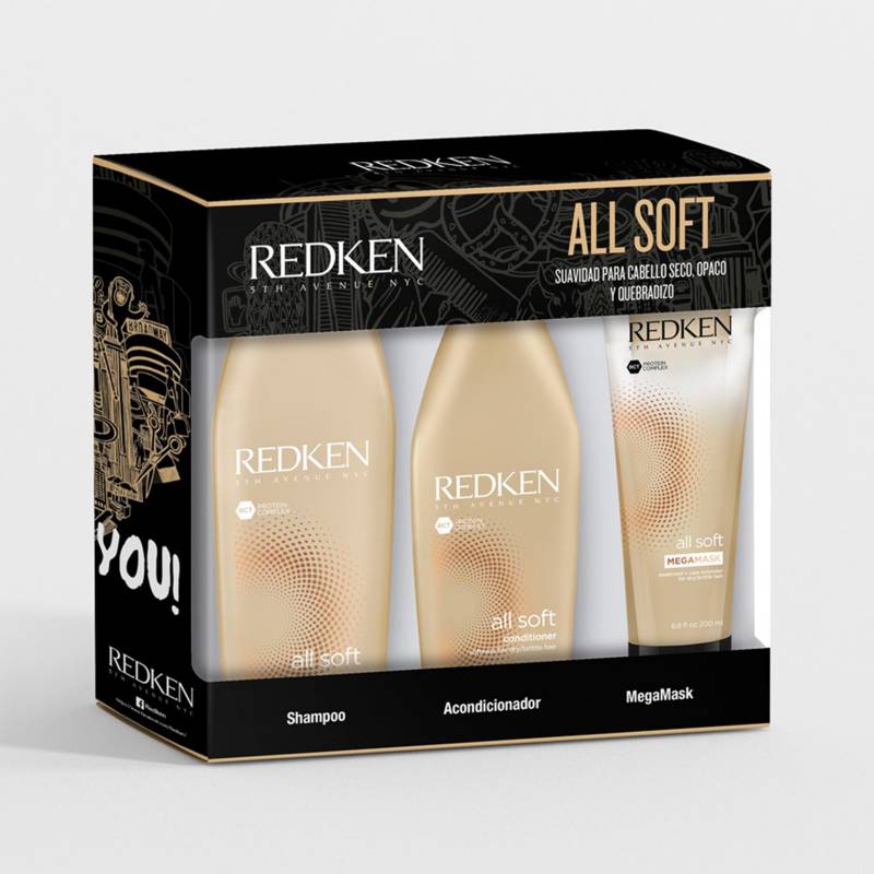 REDKEN - Pack Nutrición All Soft Shampoo + Aco + Mascarilla Redken