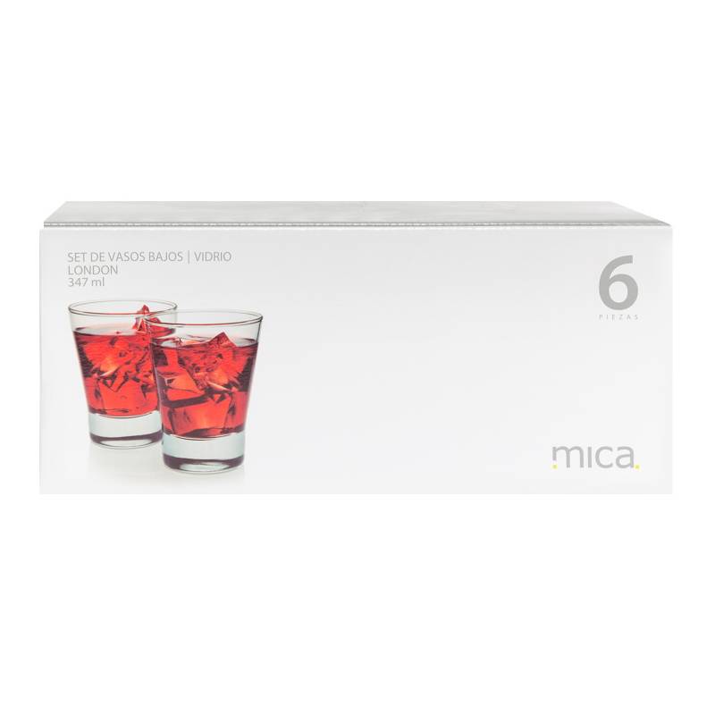 MICA Set de Vasos Vidrio 6 Piezas 400 ml Mica