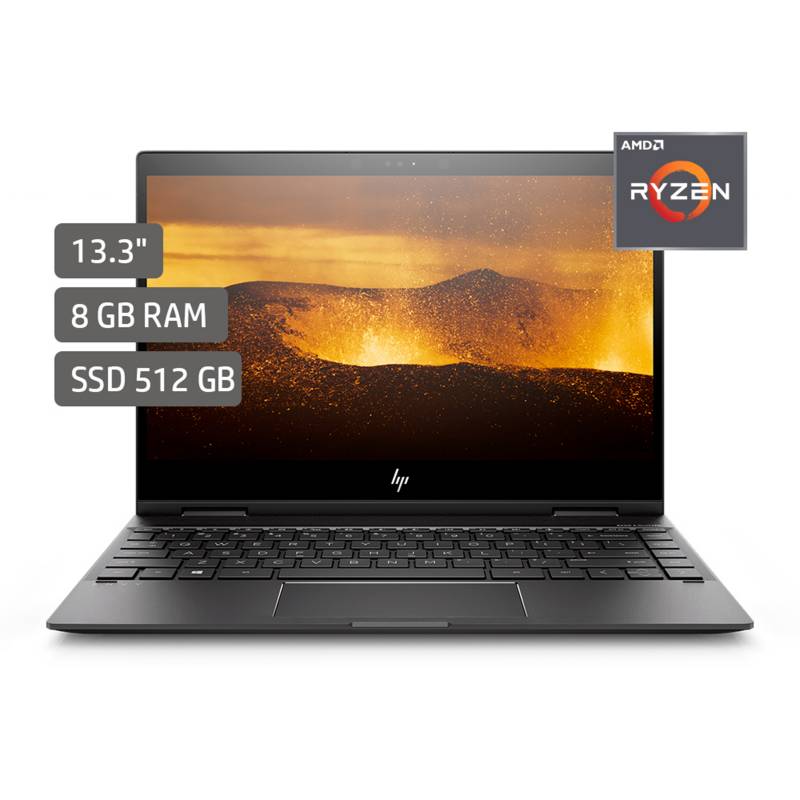 DELL - Laptop Envy 2en1 13.3" Ryzen7 8GB RAM 512GB SSD - Ultra Slim - Chasis Metalico - Pantalla Touch Full HD
