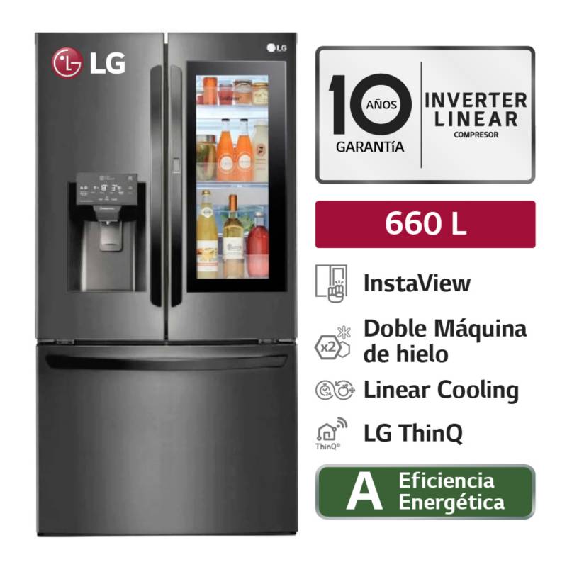 LG - Refrigeradora LM78SXT 660L InstaView French Door Negro Matte LG