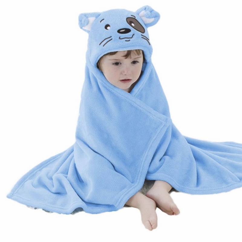 BABY FEES - Manta Polar Con Capucha Gatito Azul