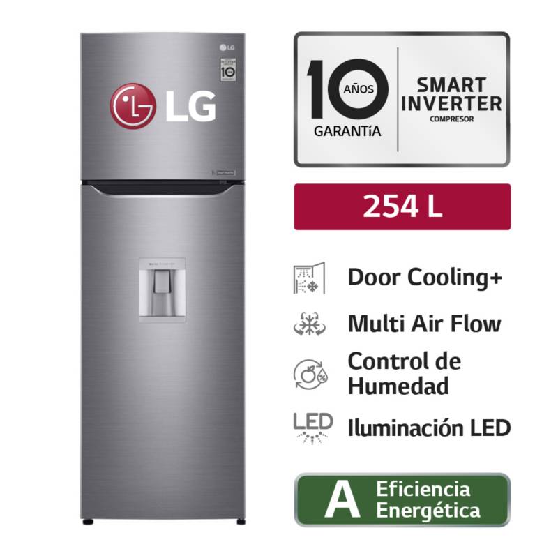 LG - Refrigeradora 254 LT Top Mount LG con Door Cooling GT29WPPDC Plateada 