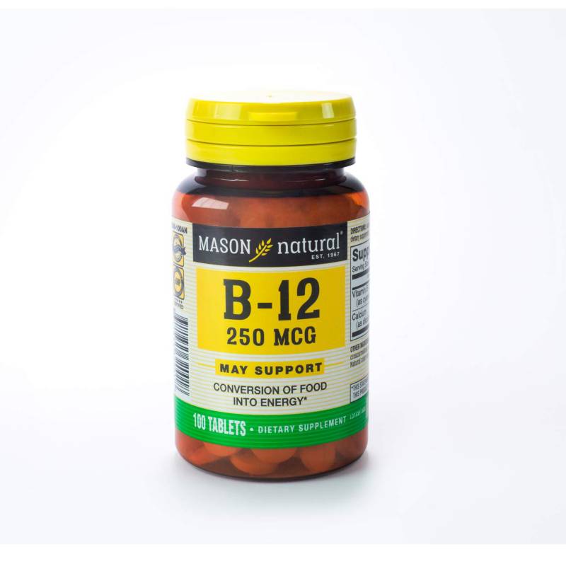 MASON NATURAL - Mason Natural Vitamina B12 250 Mcg 100 Tabletas