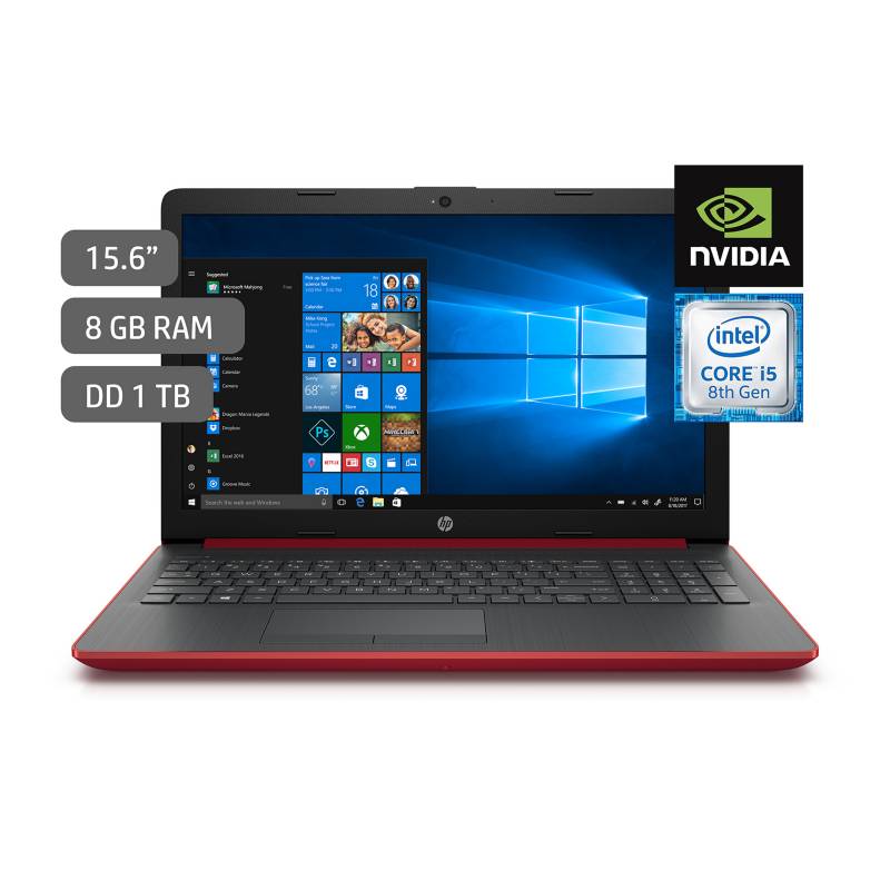 Hp Laptop 156 Core I5 8va Gen 8gb Ram 1tb 2gb Video Nvidia Geforce Mx110 Red 4762