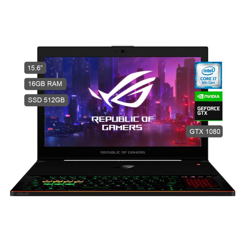 ASUS - Laptop Gamer ROG Zephyrus GX501GI-EI002T 90NR00A1-M0092 15.6" Core i7 24GB 512GB SSD NVIDIA GeForce GTX 1080
