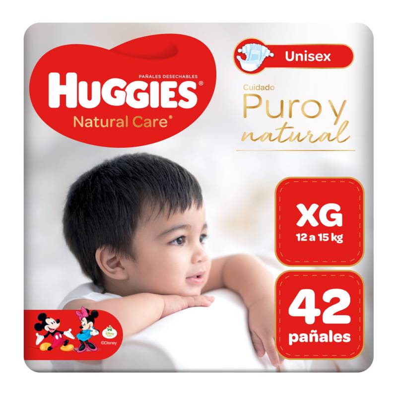 HUGGIES - Pañales Natural Care XG x 42