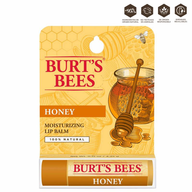 BURTS BEES - Honey Lip Balm Tube - Blister  0.15 Oz  (4.25G)