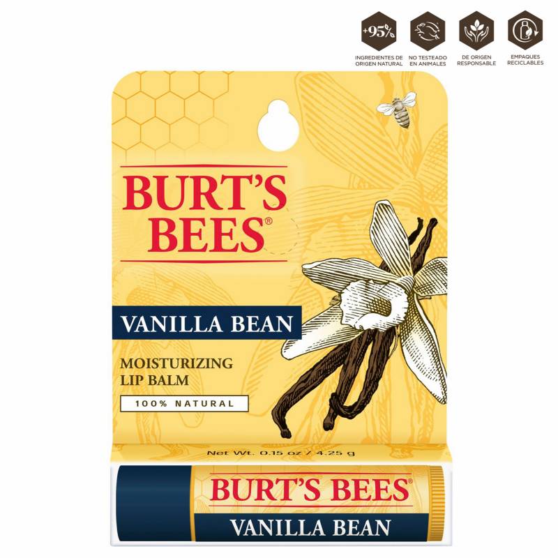 BURTS BEES - Vanilla Bean Lip Balm Tube - Blister  0.15 Oz  (4.25G)