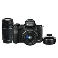 CANON - Combo 55 (Camara Canon M50 + Lente Ef M 15-45mm Is Stm + Adaptador Ef-Eos M + Ef 75-300mm 