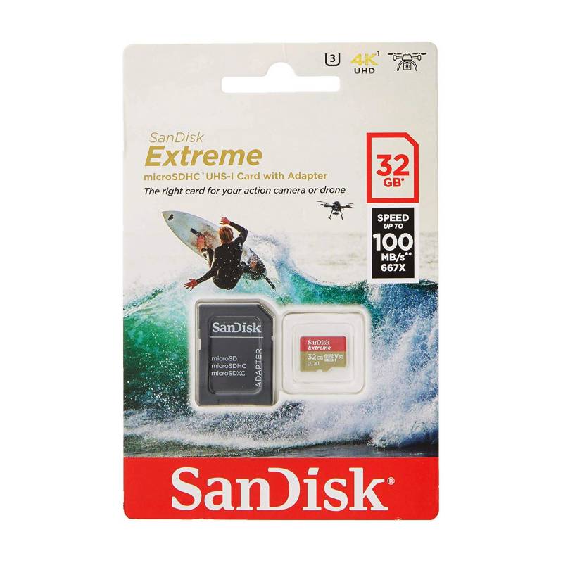 Sandisk Memoria Micro Sd Sandisk Extreme Gopro 32gb Clase 10 U3 100mb S Falabella Com