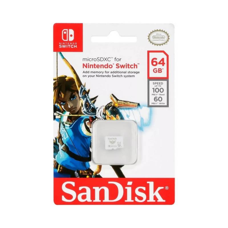SANDISK - Memoria Micro SDXC UHS- 64gb Sandisk para Nintendo Switch
