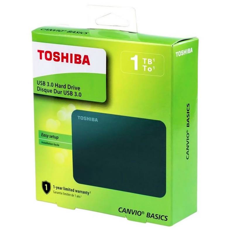 TOSHIBA - Disco Duro Capacidad 1TB Canvio Basics - Negro
