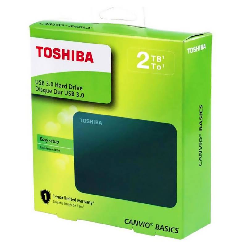 TOSHIBA - Disco Duro Toshiba Capacidad 2TB Canvio Basics - Negro