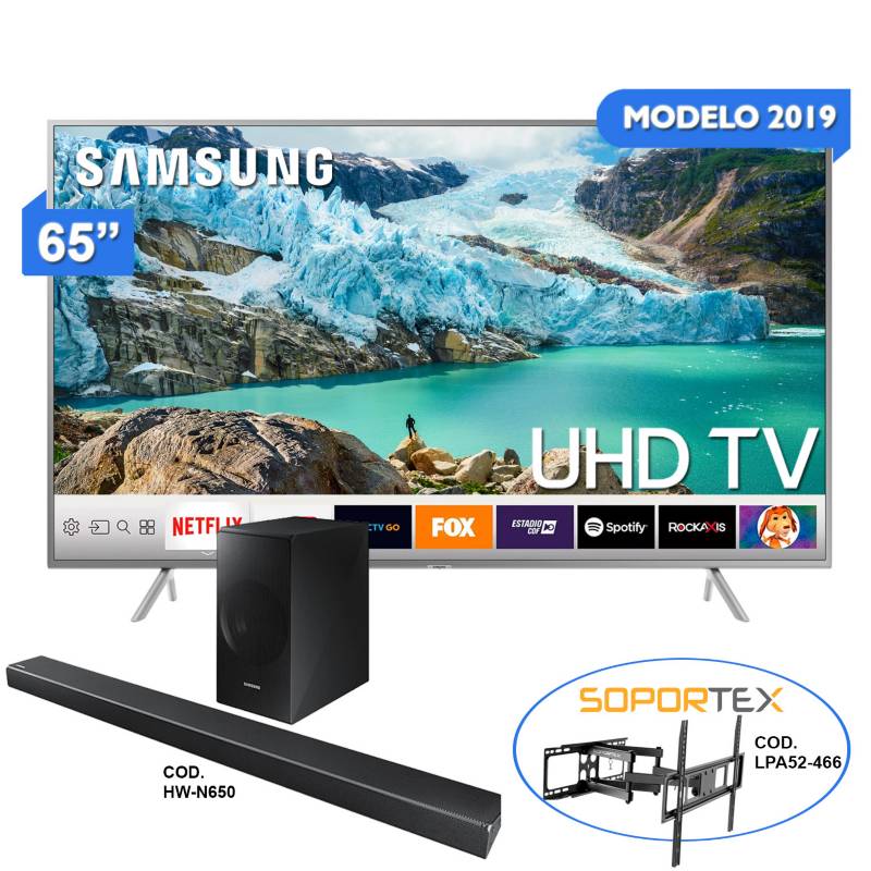 Smart TV UHD 65RU7150 + Sound Bar con Subwoofer + Rack LPA52-466 SAMSUNG |  