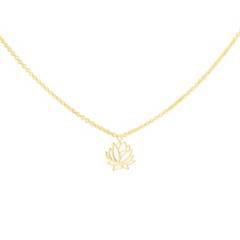 MAISHA - Collar Lineas Flor De Loto Bañado en Oro