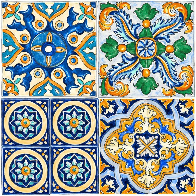 CON-TACT - Set x6 Laminas Decorativos Para Piso/Pared Mexican Tile 
