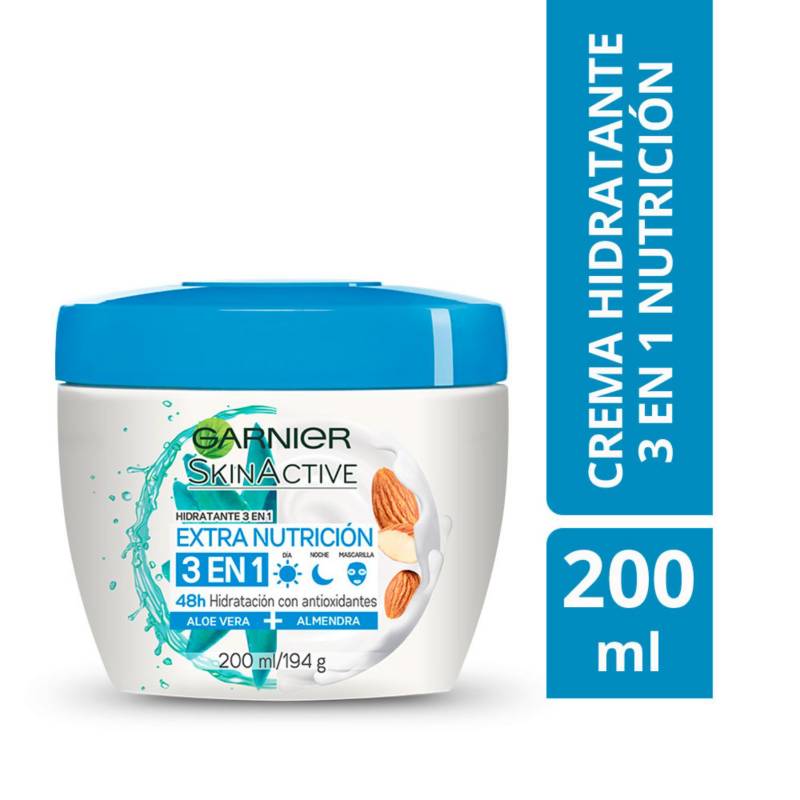 GARNIER - Crema Facial Hidratante Extra Nutrición x 200ml   