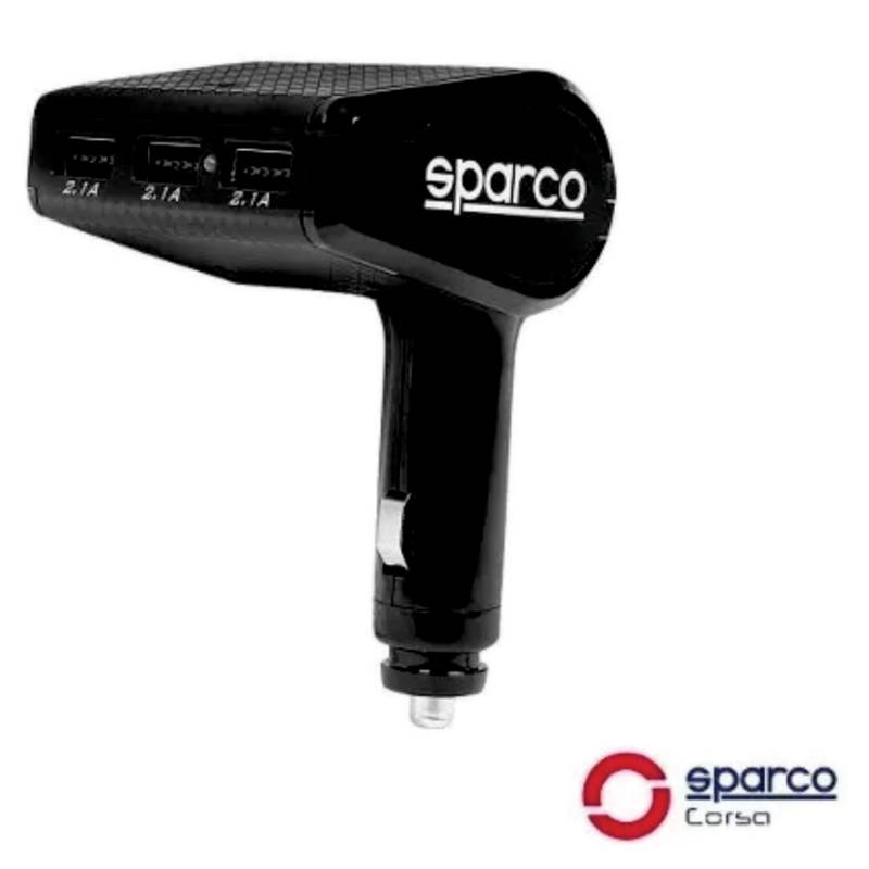 SPARCO - Cargador USBx3 Carga Rápida