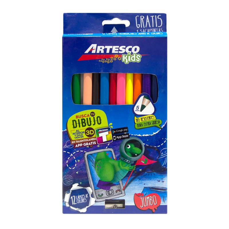ARTESCO - Colores Jumbo x 12 + Sacapuntas
