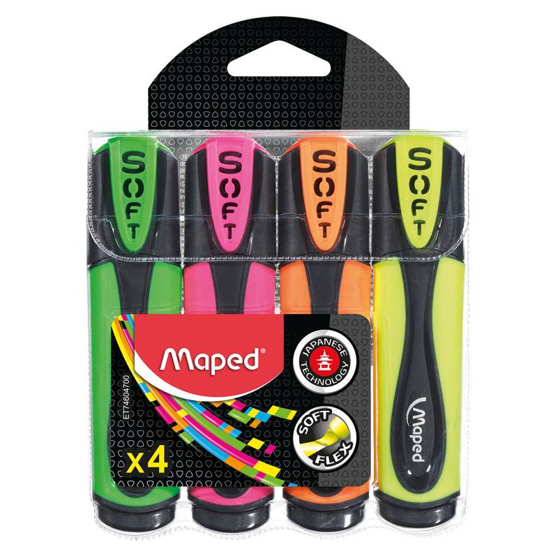 MAPED - Resaltadores Fluo Soft x 4