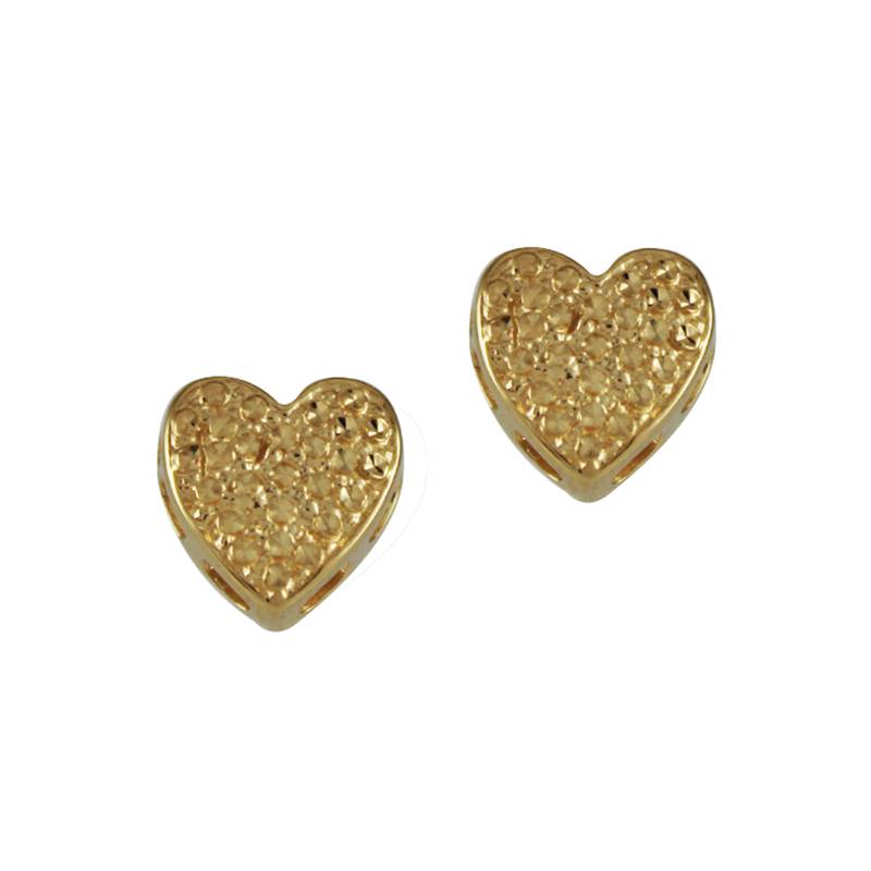 MAISHA - Arete Corazón con Circones Incrustados Bañado en Oro Fino