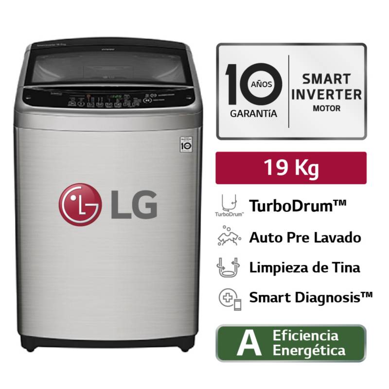 LG - Lavadora WT19VSB 19Kg Smart Motion Carga Superior Plata inoxidable LG