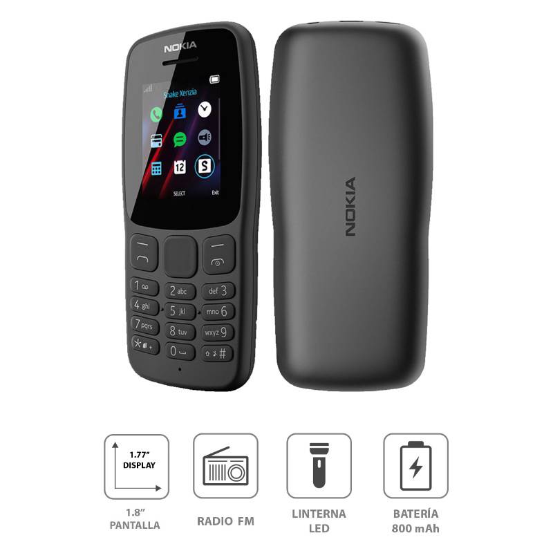NOKIA - Teléfono Movil Nokia 106 2G 1.8" Negro