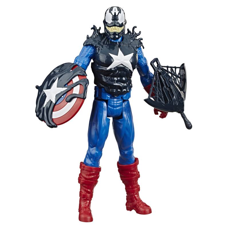 SPIDER-MAN - Figura de Acción Capitán América-Venom Titan Hero