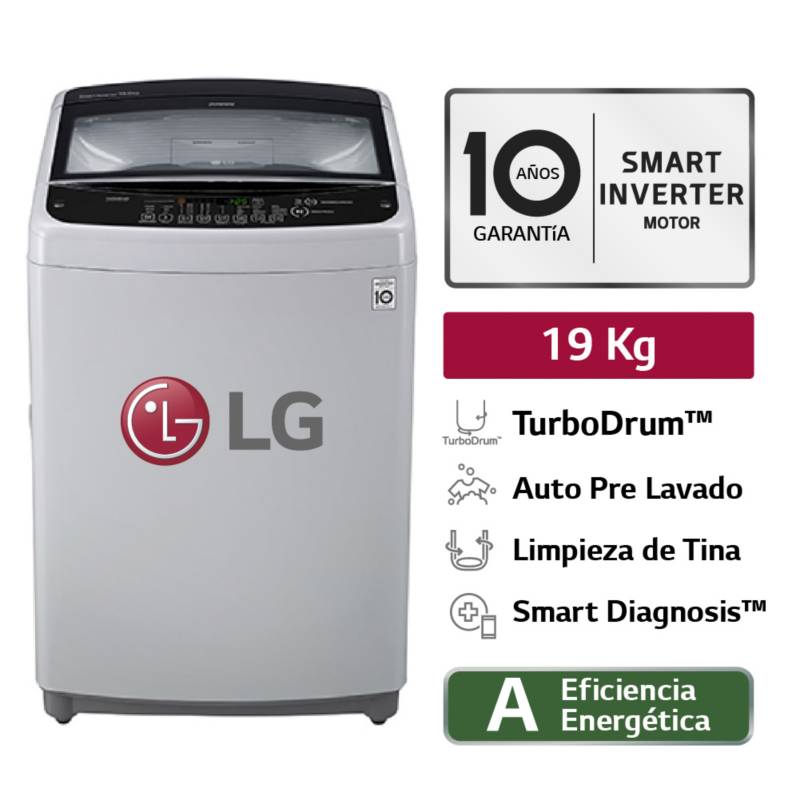 LG - Lavadora WT19DSB 19Kg Smart Motion Carga Superior Gris LG