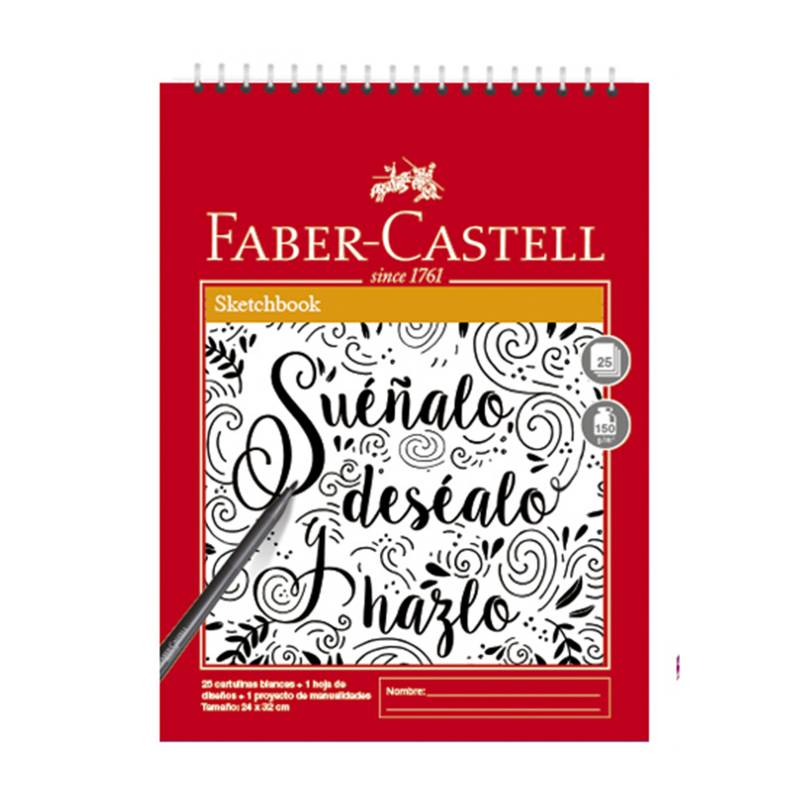 FABER-CASTELL - Sketch Book Espiralado Letras x 25 Hojas