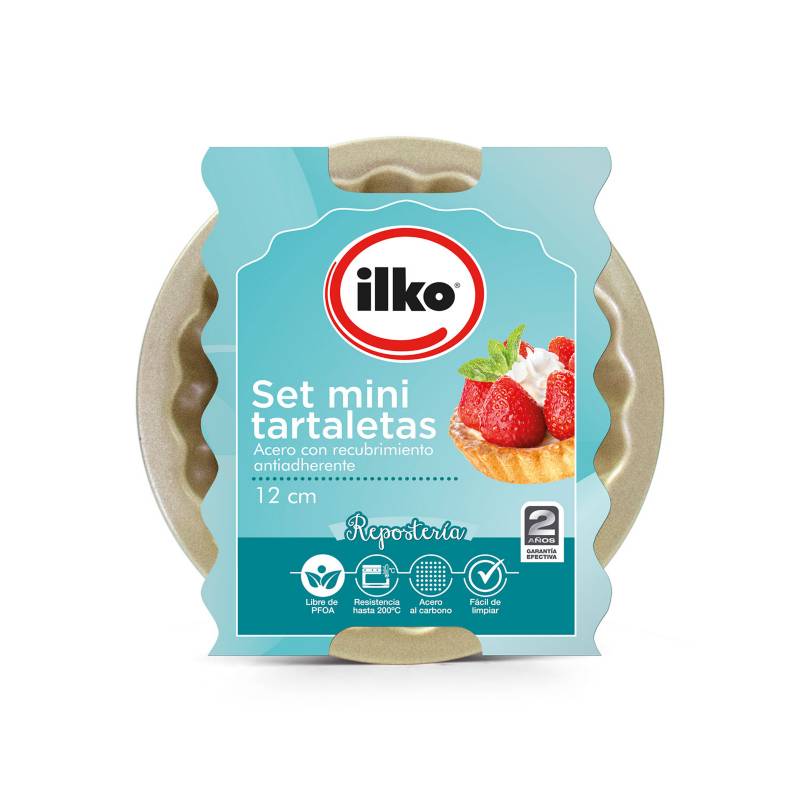 ILKO - Set x4 Moldes Mini Tartaletas Gold