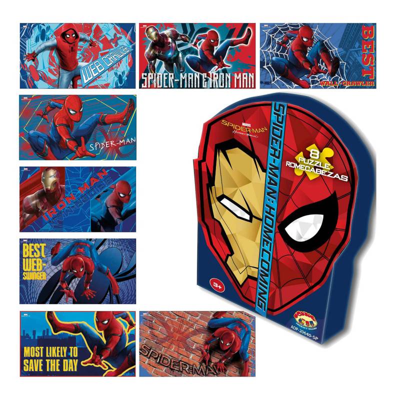 MARVEL - Caja 8 Rompecabezas 12 Pzas Spider-Man