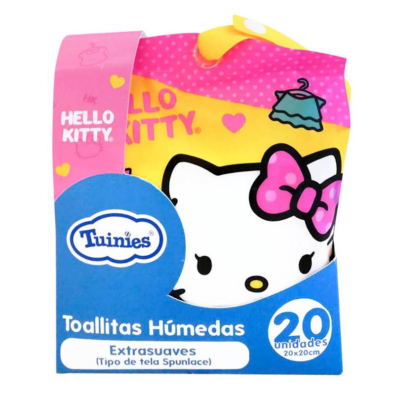 HELLO KITTY - Pack Portable Toallas Húmedas x 20 Unidades