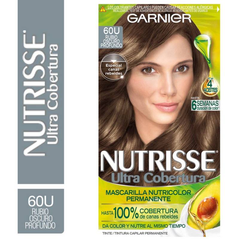 NUTRISSE - Tinte para Cabello Ultra Cobertura 600 Rubio Oscuro Profundo 157 ml 