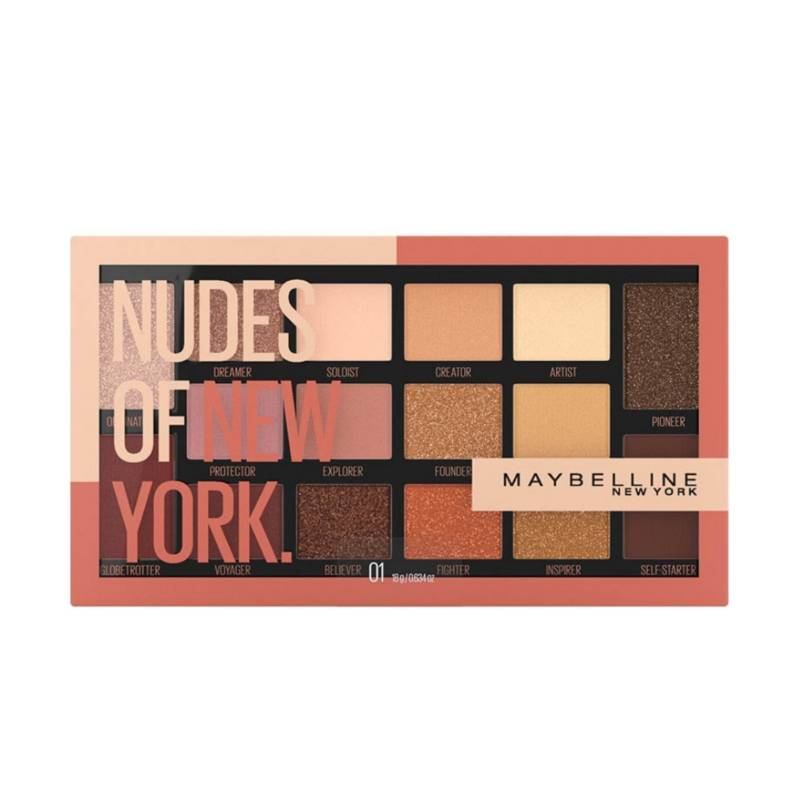MAYBELLINE - Paleta de sombras Nudes of New york 0.634 Fl Oz  Maybelline