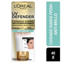 LOREAL PARIS - Protector Solar Anti Edad UV Defender FPS 50+ Anti Brillo L'Oréal Paris Skin Care