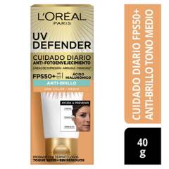LOREAL - Protector Solar Anti Edad UV Defender FPS 50+ Anti Brillo Tono Medio L'Oréal Paris Skin Care