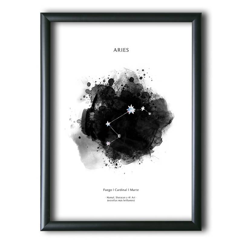 GENERICO - Aries Constelación Rock White 30x40 cm