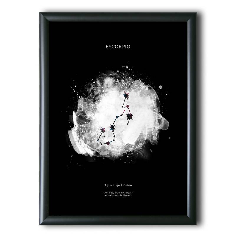 AQUELLAS ESTRELLAS - Escorpio Constelación Rock Black 30x40 cm