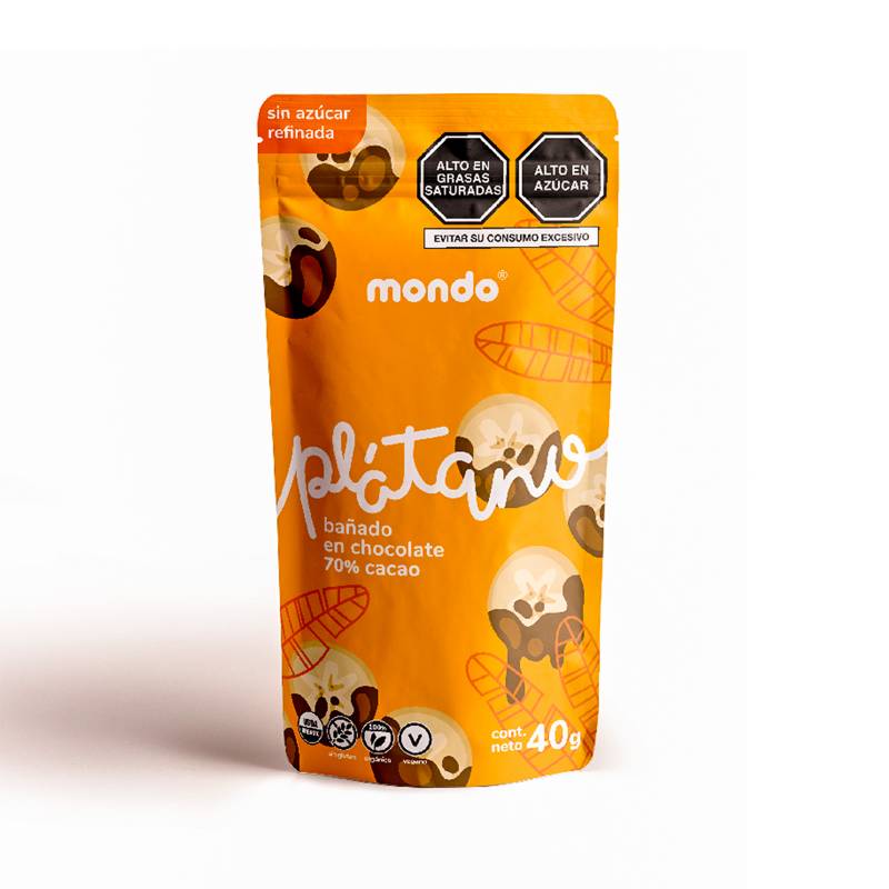 MONDO - Pack Platano Con Chocolate 70% 40G Mondo