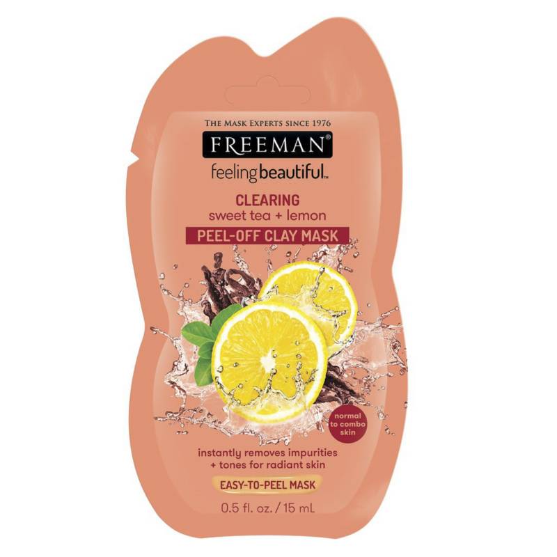 FREEMAN - Mascarilla Facial de Arcilla Limpiadora Peel-Off de Té Dulce y Limón 15ml