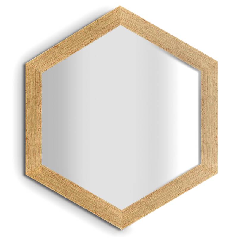 GENERICO - Espejo Hexagonal Dorado